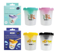 4X Interdruk Wasserbecher mit Spritzschutz Pinselablage für 150ml