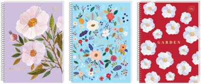 Interdruk 5x Collegeblock Spiralnotizbuch A5 kariert 80 Blatt Garden