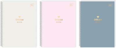 Interdruk 5x Collegeblock Spiralnotizbuch A5 kariert 80 Blatt 70g/m² Dream Book