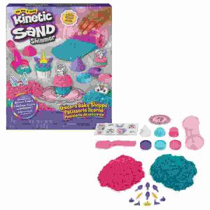 Kinetic Sand Shimmer  Unicorn Bake Shoppe, Inhalt: 454g Kinetic Sand in 2 Farben, 3xCupcake-Förmchen,, 3xAusstechförmchen, 1xTeigrolle, 1xHeber, 22,86x6,6x27,94cm,, ab 3 Jahren