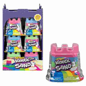 Kinetic Sand Shimmer  Rainbow Unicorn Castle, Inhalt: 1xwiederverschließbares Förmchen,, 141g Kinetic Sand in 4 Farben, 8,3x7,4x5,3cm, ab 3 Jahren