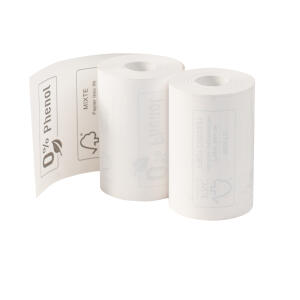 Thermorollen 57x40mm/18m  20er FSC-Mix, geeignet für alle Marken von thermischen, Zahlungsterminals, 1-lagig, 55g/qm; Rollenbreite: 57mm,, Durchmesser: 40mm; ohne Kern, phenolfrei, plastikfrei,, Exacompta