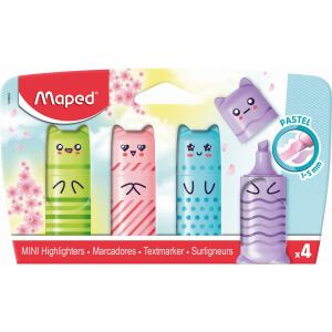 Textmarker 4er  PASTELL MINI