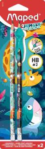Bleistift JUNGLE FEVER HB  Radiergummikopf 2er