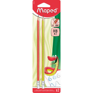 Bleistift HB  gummierter Schaft 2er