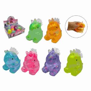 Anti-Stress Einhorn  mit Glitzer 10cm sortiert, Farben: grün, orange, blau, rot, violett, gelb, ab 3 Jahren, B&G