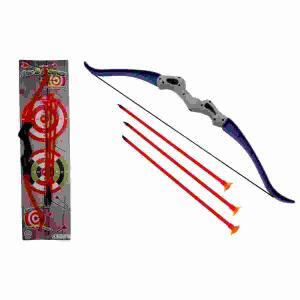 Pfeil und Bogen Set  4teilig, 1 Bogen 56cm, 3 Pfeile mit Saugnapfspitze, Zielscheibe, (Rückwand), ab 3 Jahren,, B&G