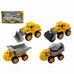 Baufahrzeuge-Set 11cm  Friktion gelb 4er, ab 3 Jahren,,...