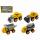 Baufahrzeuge-Set 11cm  Friktion gelb 4er, ab 3 Jahren,, B&G