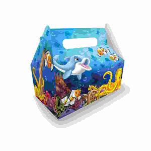 Papier-Lunchbox  Meerestiere 23x23x12cm, B&G