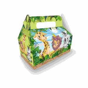 Papier-Lunchbox Zootiere  23x13x12cm, B&G
