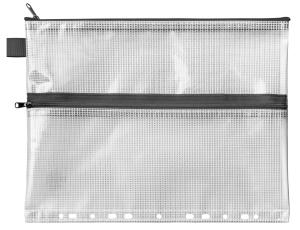 Veloflex 2er Reißverschlusstasche PVC-frei A4 mit Abheftrand transparent
