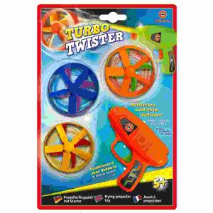 Propellerflugspiel  Turbo Twister D6,5cm, mit Starterpistole, 6 Rotoren