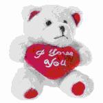 Bär mit Herz "I love you"  weiß 10cm