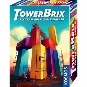 Geschicklichkeitsspiel  TowerBrix, Inhalt: 9 Bauklötze, 110 Karten, 1 Anleitung, ab 10 Jahren,, KOSMOS