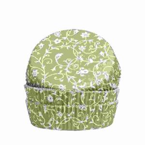 Backförmchen 50x25mm 60er  Classico little jade/weiß, ideal für Kindergeburtstage und Partys,, geeignet zum Backen von Muffins im Backofen,, backfest bis 220°C, fettdicht, lebensmittelecht,, dekorativ Demmler