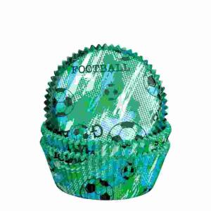 Backförmchen 50x25mm 60er  Fußball, ideal für Kindergeburtstage und Partys,, geeignet zum Backen von Muffins im Backofen,, backfest bis 220°C, fettdicht, lebensmittelecht,, dekorativ Demmler