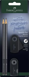 Faber Castell Bleistiftset Sparkle 2 Bleist B Rad+Sp black