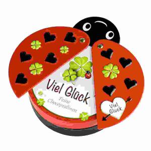 Marienkäfer Viel Glück  Schokopralinen 43g, mit Milchcremefüllung