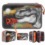 Federtasche Dino World  ROAR 3-Fach, gefüllt mit 18...