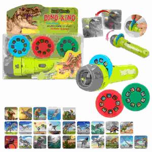Dino World Taschenlampe  mit Bildeffekten, grün, 3 verschiedenen Bilder-Scheiben für insgesamt 24 Motive, Batterien enthalten und austauschbar (3 LR44 Knopfzellen)