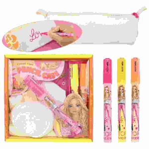 DIY-Set TOPModel Colour  your Pencil Case, Inhalt: 3xNeon-Marker: pink, orange, gelb,, schlichte Schlampertasche, Anleitung
