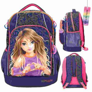 Schulrucksack TOPModel  NIGHT LIGHT, 41 x 32,5 x 23 cm, Volumen 28 L, gepolsterter Rücken,, wasser- und schmutzabweisender Boden,, Reflektoren vorne und hinten, verstellbare Schultergurten,, Hauptfach mit 2 Seitentaschen,, HAPPY-Anhänger am Reißverschluss