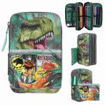 Federtasche Dino World  DANGER 3-Fach, gefüllt mit...