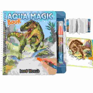 Aqua Magic Book  Dino World, mit 5 Innenseiten aus Karton, Wasser-Stift