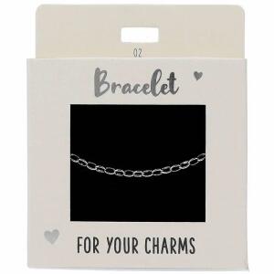 Armband Express yourself  Nr.2 silber, Glieder medium, versilbert, flexibler Verschluss,, 15 bis 20 cm lang, nickelfrei,, Depesche