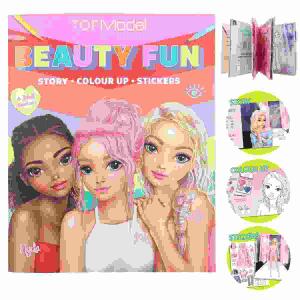 Malbuch TOPModel  BEAUTY FUN, 36 Seiten, 2 Doppelseiten Papiersticker,, 1 Doppelseite Foliensticker