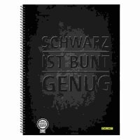 Collegeblock A4 kariert  90g 80 Blatt schwarz, Schwarz