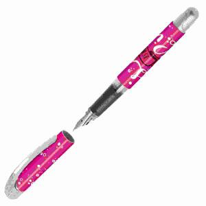 Füllhalter Life is better  in pink, Iridiumfeder M, Metallclip, Softtouch-Griffstück