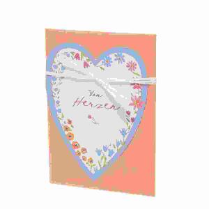 Kartenset Fleur B6  Von Herzen, Inhalt: 1 Karte / 1 Briefumschlag Karte in Herzform
