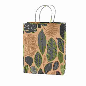 Geschenktasche Blätter  Wald B/H/T: 26x32x12cm, Kraftpapier