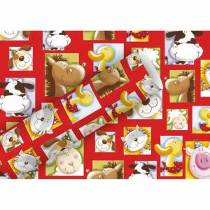 Geschenkpapier 2mx70cm  My Farm rot, Braun & Company
