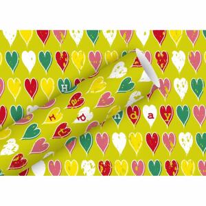 Geschenkpapier 2mx70cm  Heart Birthday lime, Braun & Company