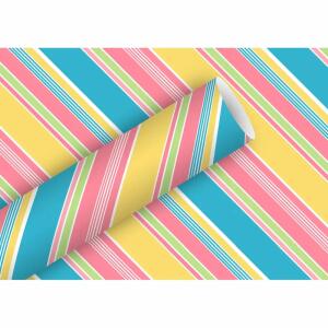 Geschenkpapier 2mx70cm  Chicago blau-rosa, Braun & Company