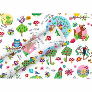 Geschenkpapier 2mx70cm  Funny Forest weiß, Braun & Company