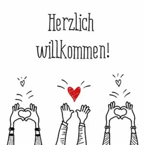 Servietten 25x25cm  Willkommen Herz, 20er, 3lagig, Braun & Company