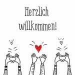 Servietten 25x25cm  Willkommen Herz, 20er, 3lagig, Braun...