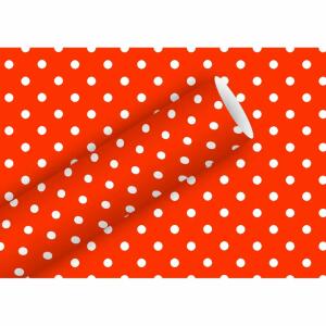 Geschenkpapier 2mx70cm  Punkte tomatenrot, Braun & Company
