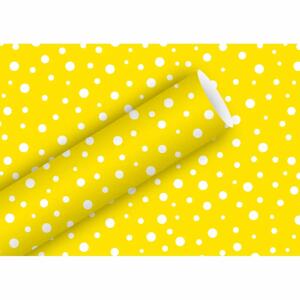Geschenkpapier 2mx70cm  Polka Dots sonnengelb, Braun & Company