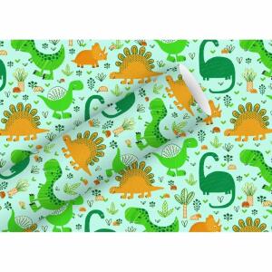 Geschenkpapier 2mx70cm  Funny Dinos softmint, Braun & Company