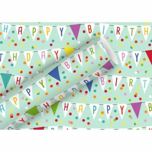Geschenkpapier 2mx70cm  Wimpel softblau, Braun & Company