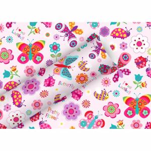 Geschenkpapier 2mx70cm  Flying Friends hellrosa, Braun & Company