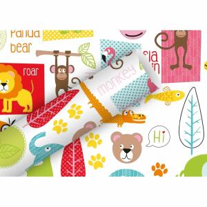Geschenkpapier 2mx70cm  Little Zoo, Braun & Company