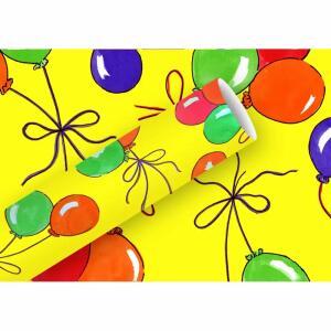Geschenkpapier 2mx70cm  Luftballons gelb, Braun & Company
