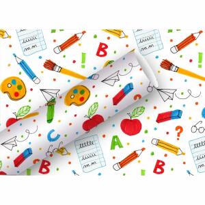 Geschenkpapier 2mx70cm  Schule, Braun & Company