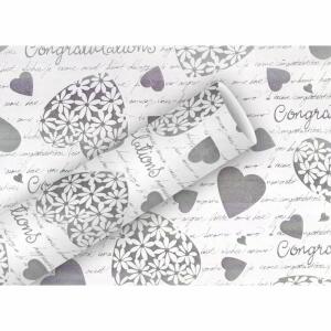 Geschenkpapier 2mx70cm  Elegant Heart, Braun & Company